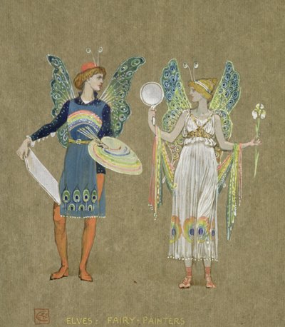エルフと妖精の画家、「雪だるま」1899年 作： Walter Crane